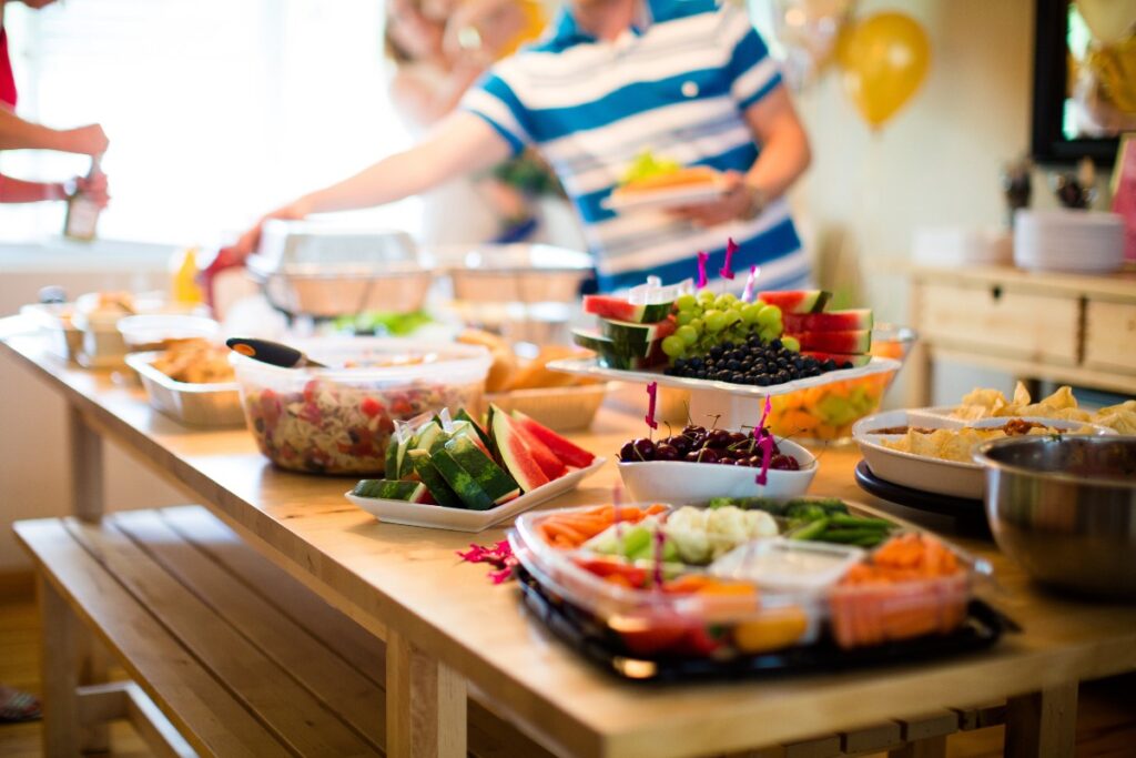 summer party served food